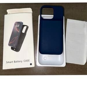 Slim Smart Battery Case Protective Charging Case iPhone 16 Pro Max Navy Blue